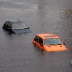 several cars that are flooded.