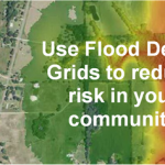 A screen capture of a flood depth grid.